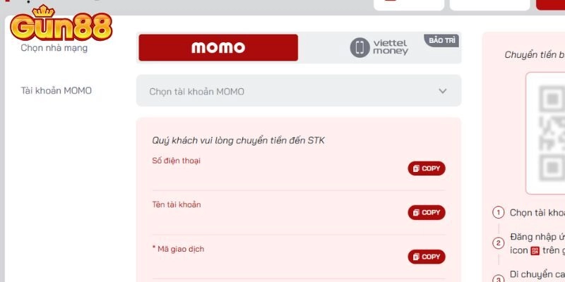 Khuyến mãi dành cho hội viên nạp tiền Gun88